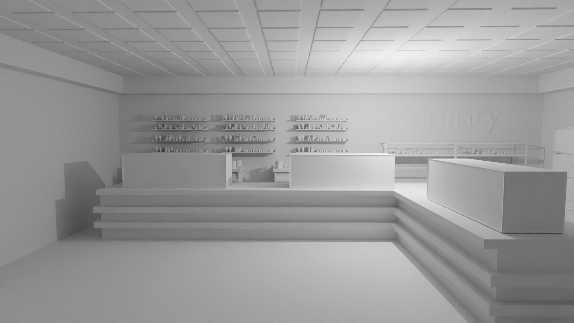 Pharmacy Interior Low-poly 3D model_4