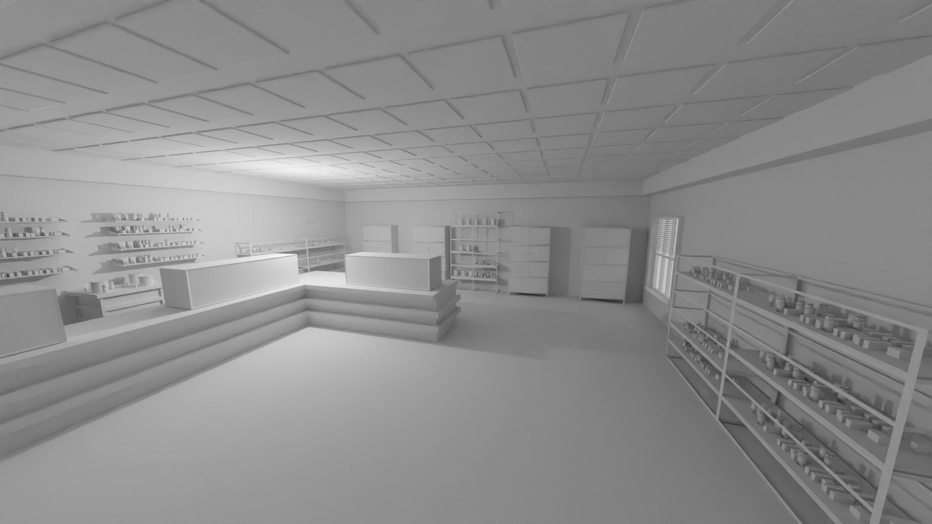 Pharmacy Interior Low-poly 3D model_2
