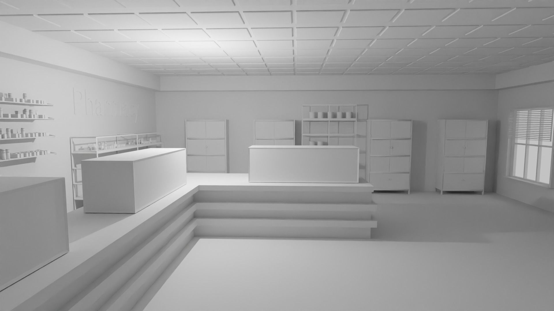 Pharmacy Interior Low-poly 3D model_6