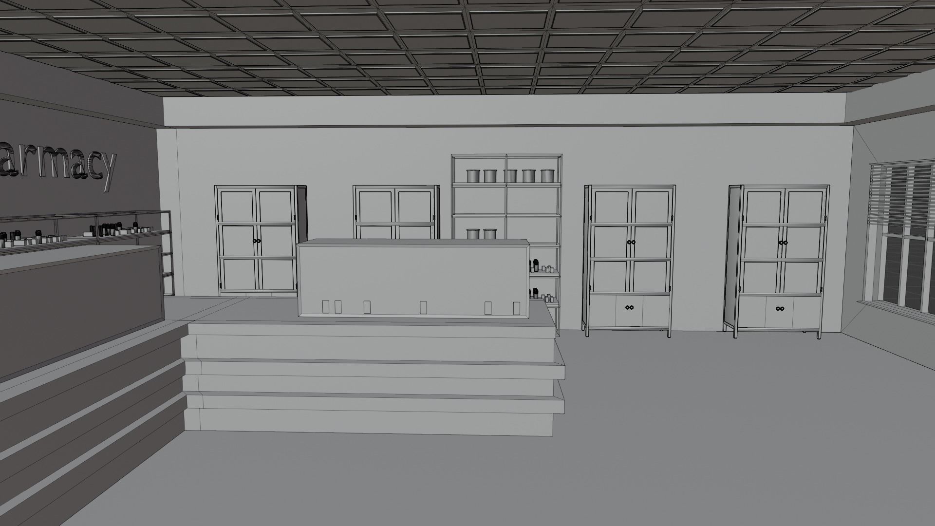 Pharmacy Interior Low-poly 3D model_8