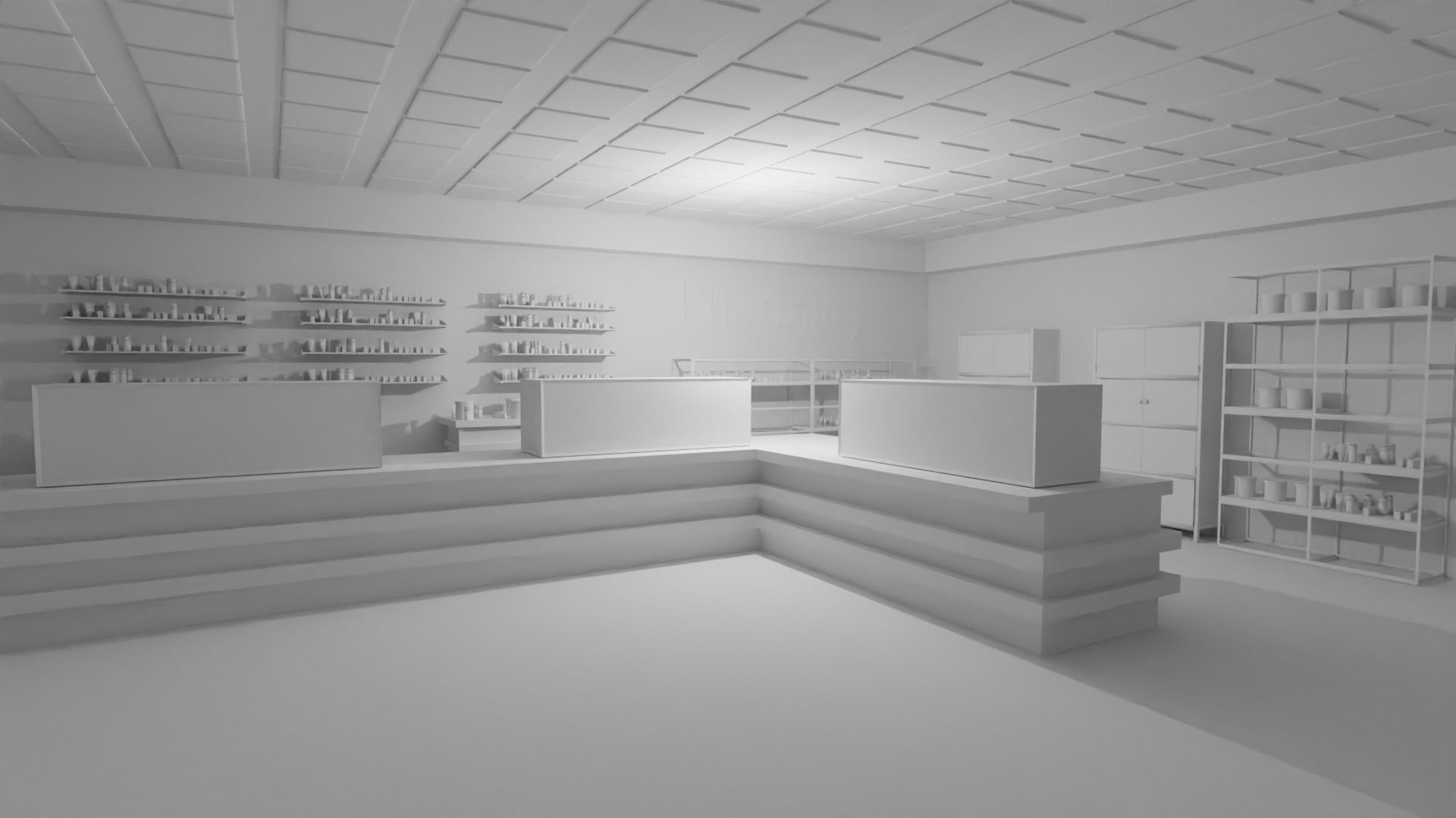 Pharmacy Interior Low-poly 3D model_5