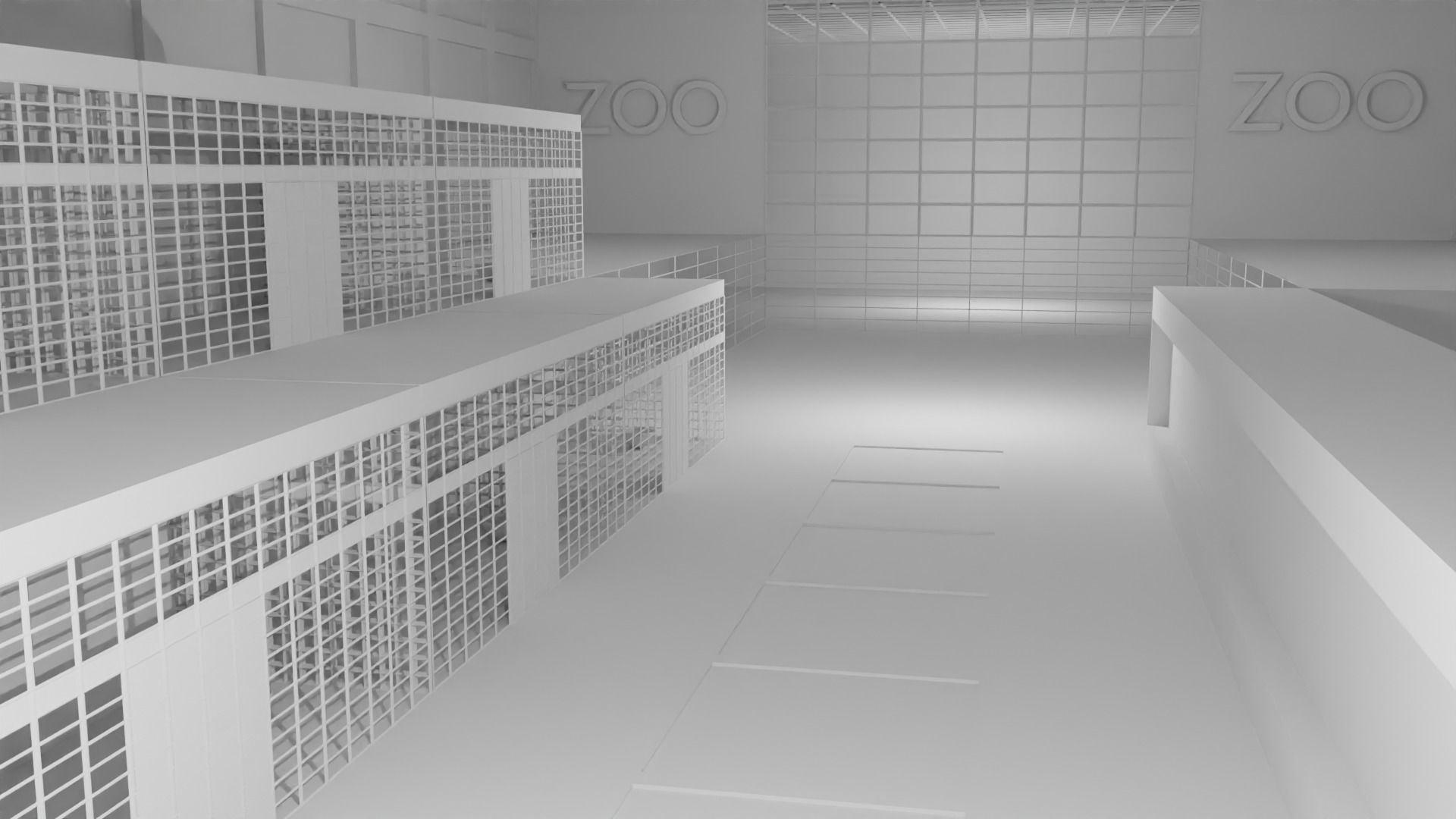 Zoo Interior Low-poly 3D model_1