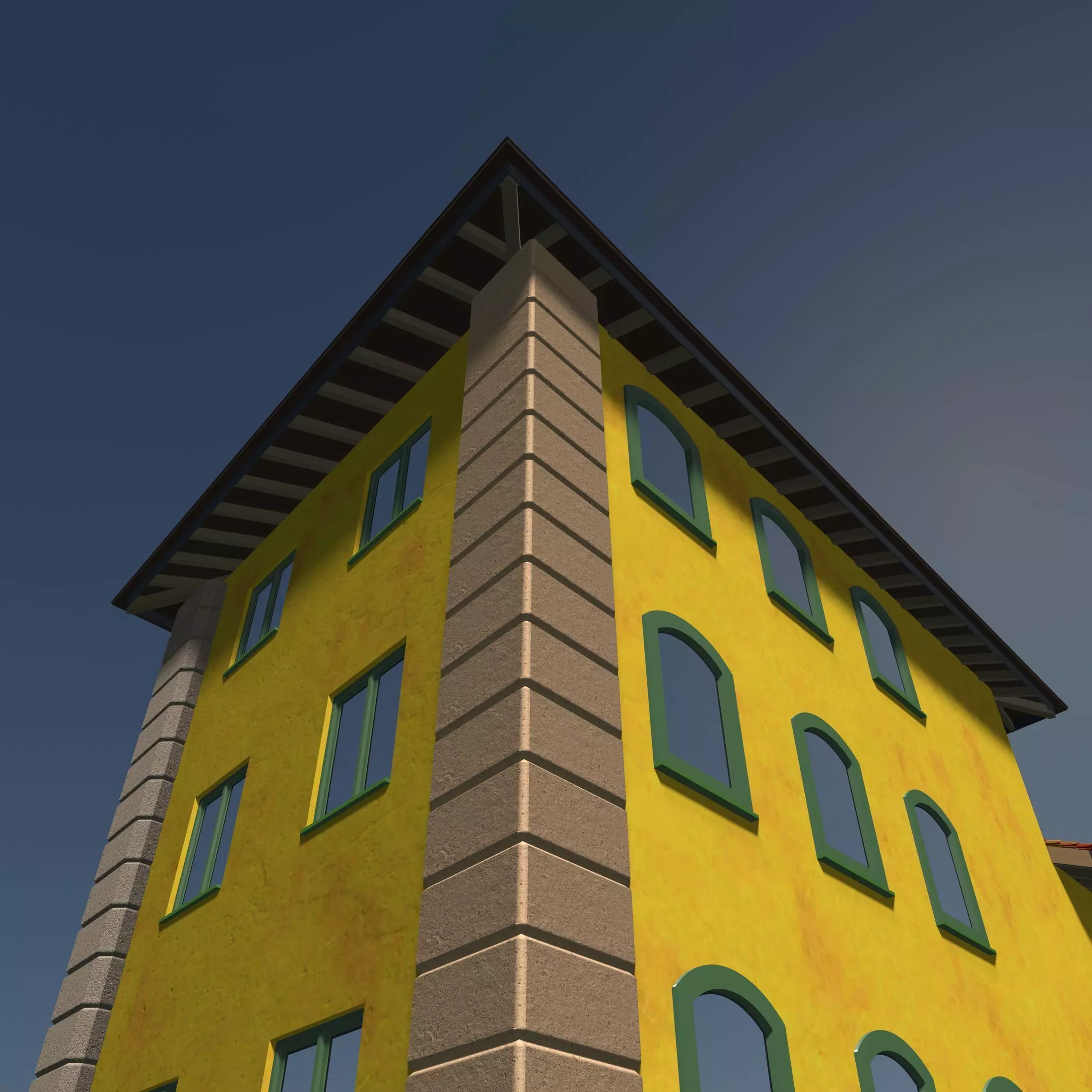 Retro building 2345 3D model
