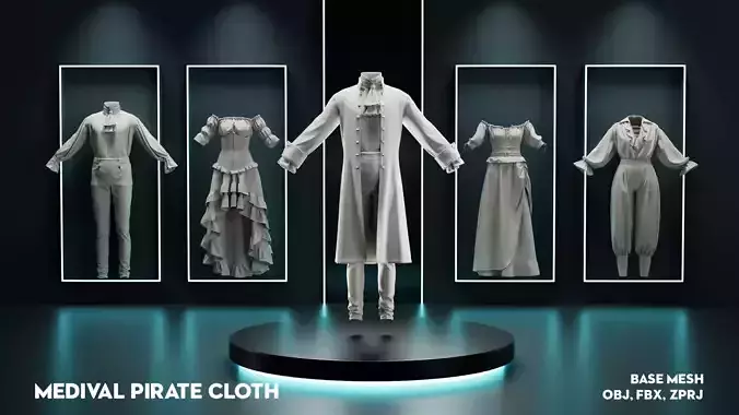 Medieval Pirate Clothes Base Mesh