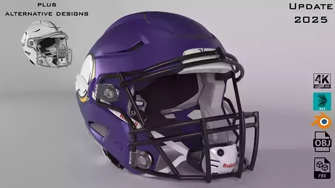 MINNESOTA VIKINGS Helmet Football NFC NORTH PBR updated 2025 3D model