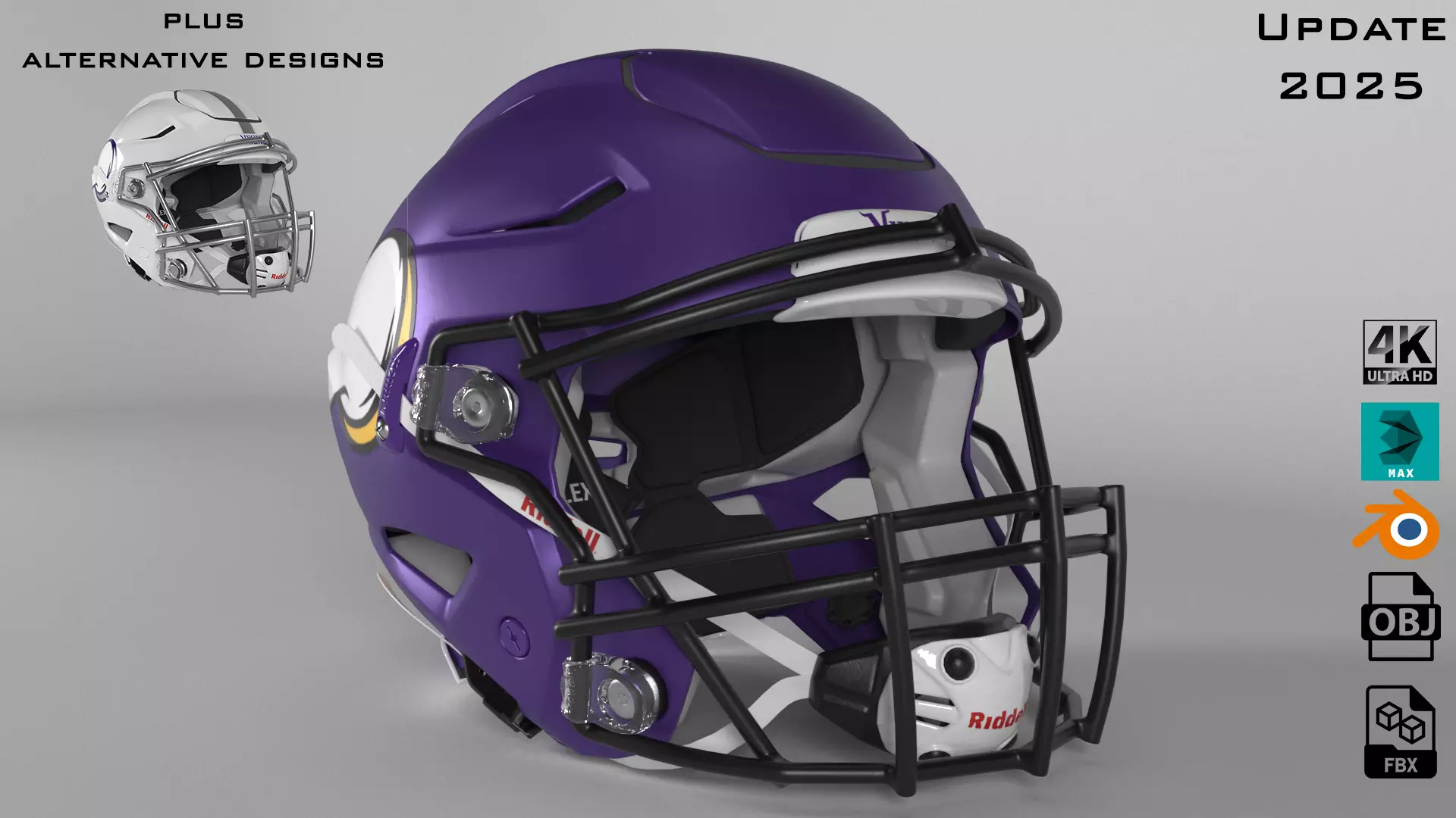 MINNESOTA VIKINGS Helmet Football NFC NORTH PBR updated 2025 3D model_0