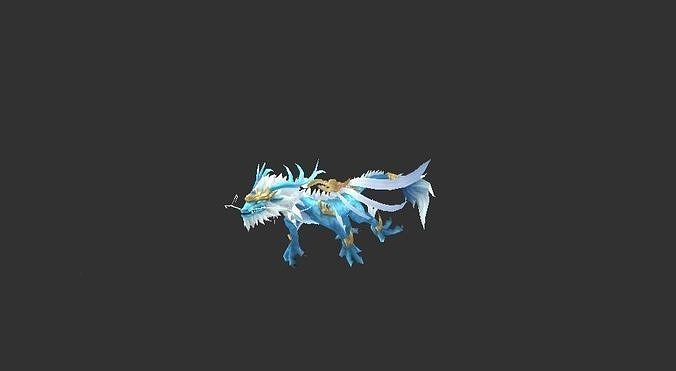 Dragon Blue Waves  Low-poly 3D model