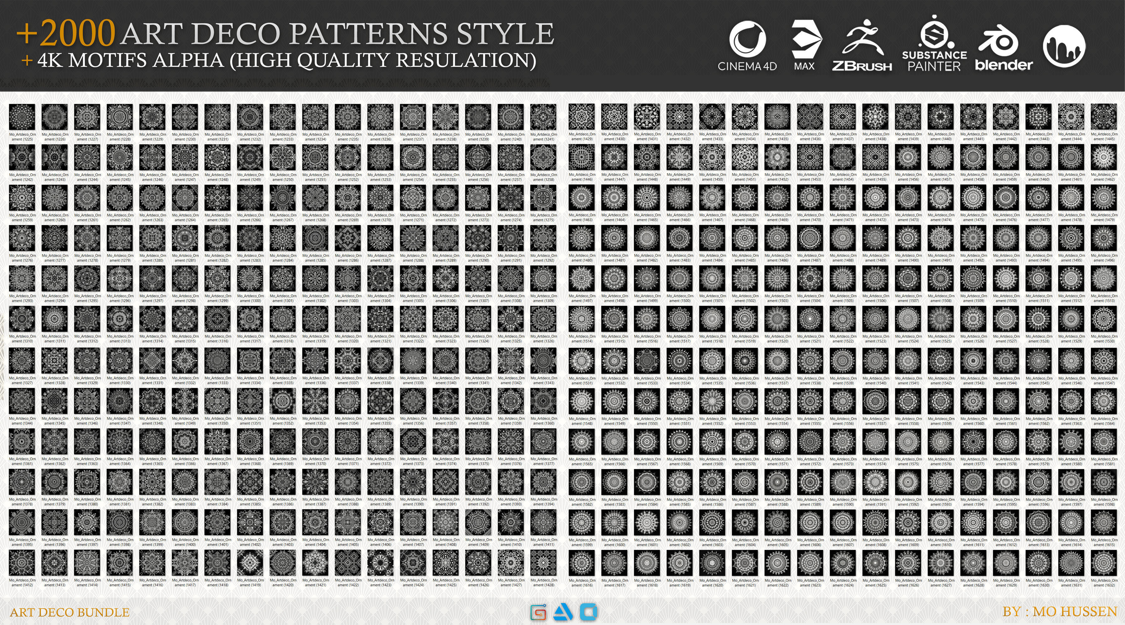 2000 Mega Art deco patterns style 3D model_4