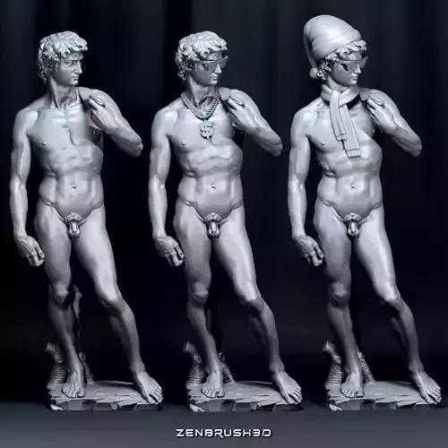 DAVID MICHELANGELO - PACK 4 VERSIONS 3D PRINTING STL MODEL 3D print model
