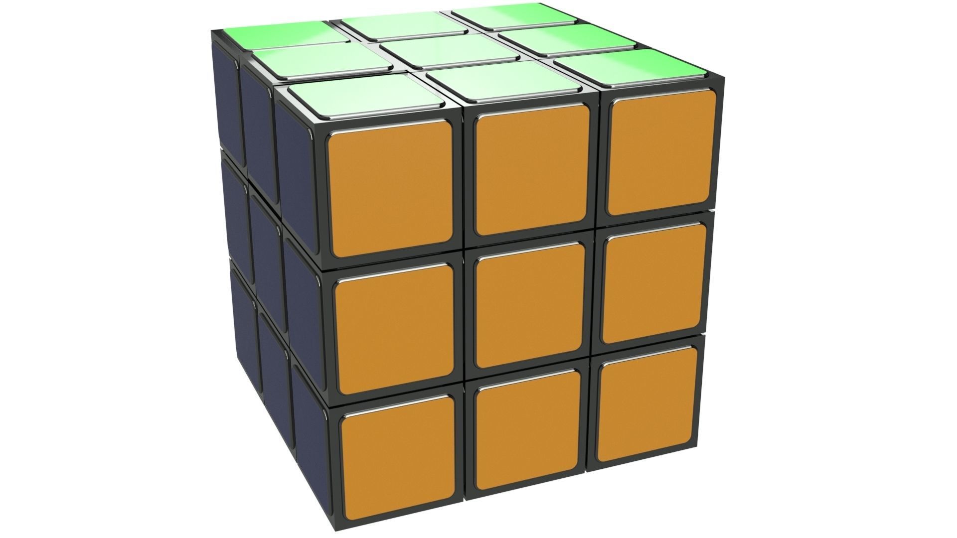 Quality Rubiks Cube 3D model_2