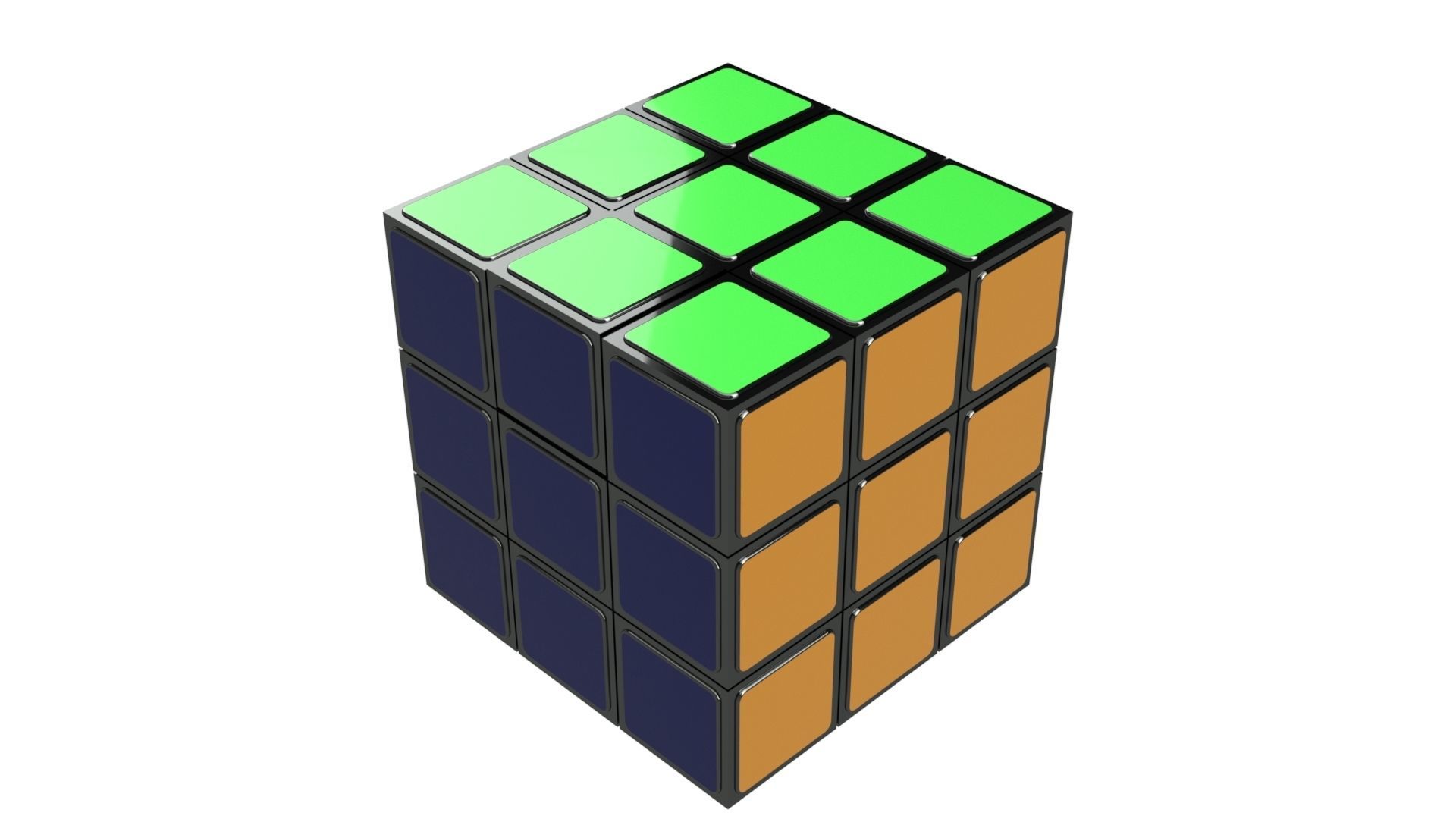 Quality Rubiks Cube 3D model_3