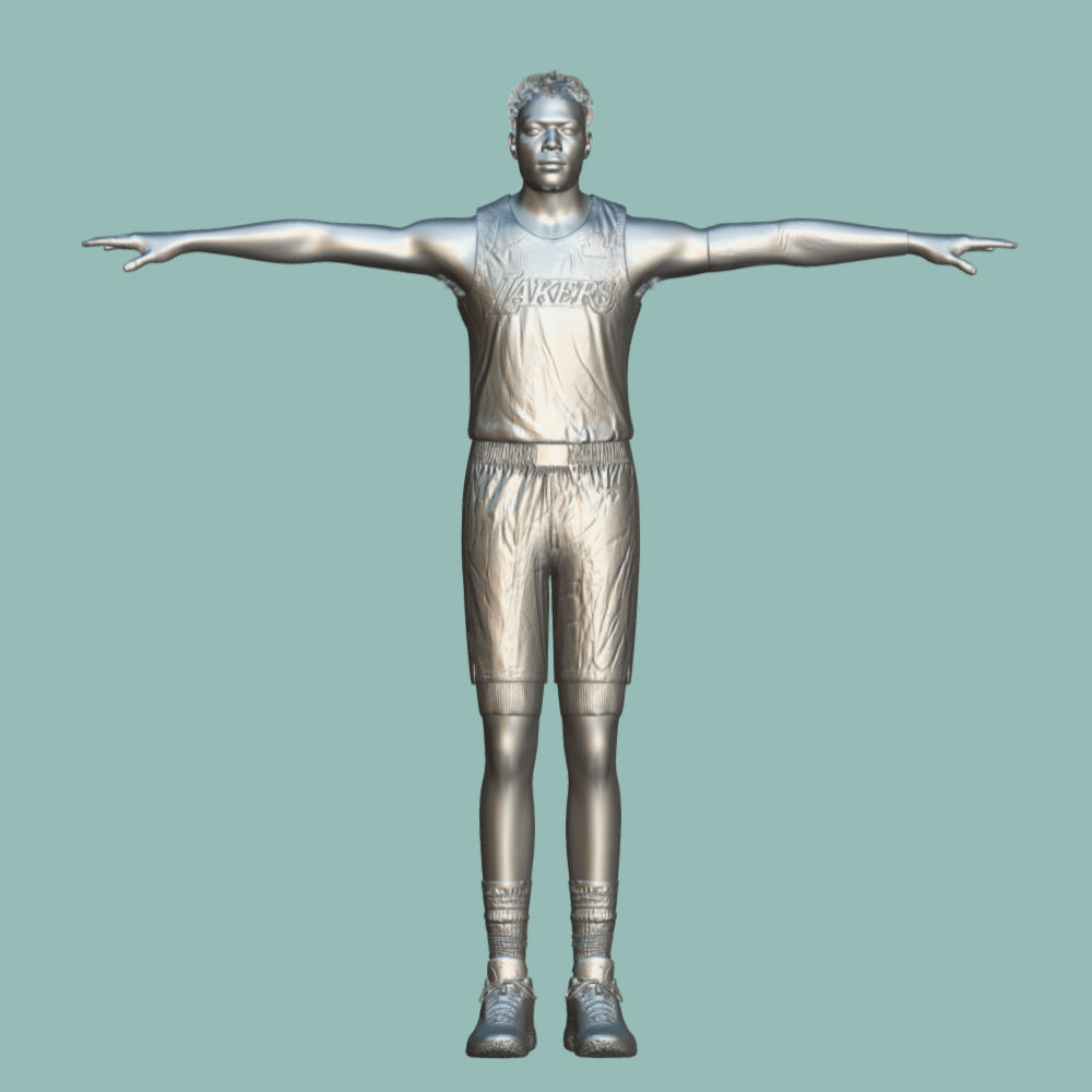 T-Pose Rigged Rui Hachimura Los Angeles Lakers NBA 3D model_3