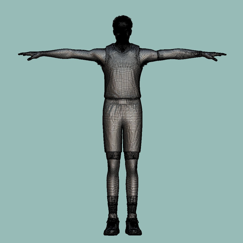 T-Pose Rigged Rui Hachimura Los Angeles Lakers NBA 3D model_4