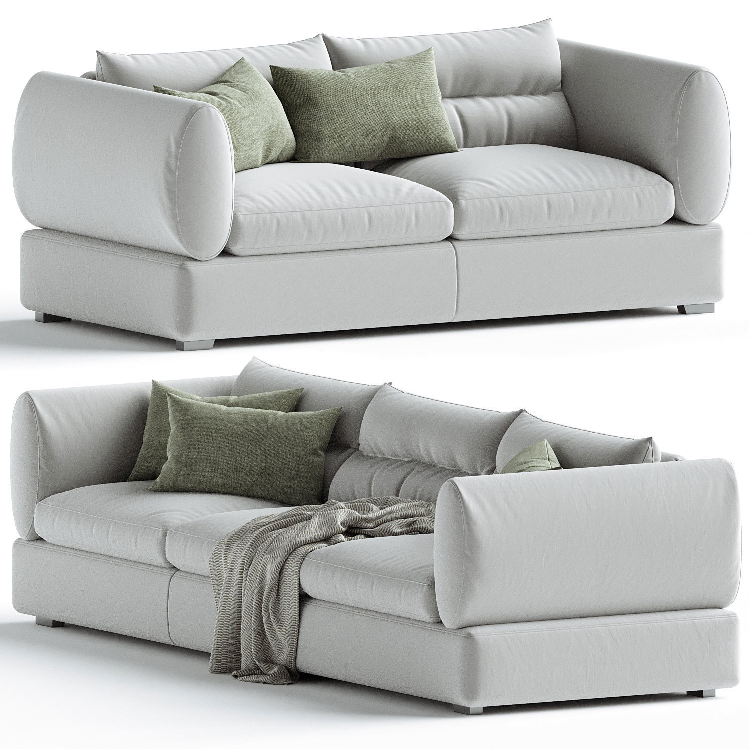 Blanche Parma Sofa Set 01 3D model_1