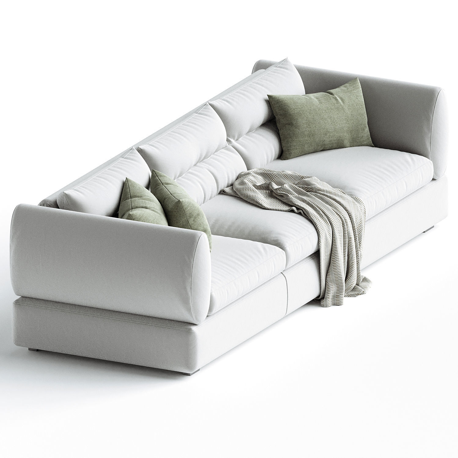 Blanche Parma Sofa Set 01 3D model_2