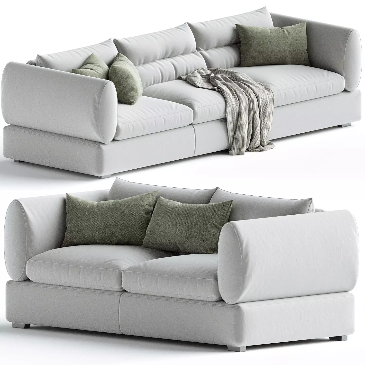 Blanche Parma Sofa Set 01 3D model_0
