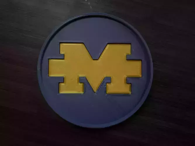 Michigan Coaster - 2 Piece 3D print model