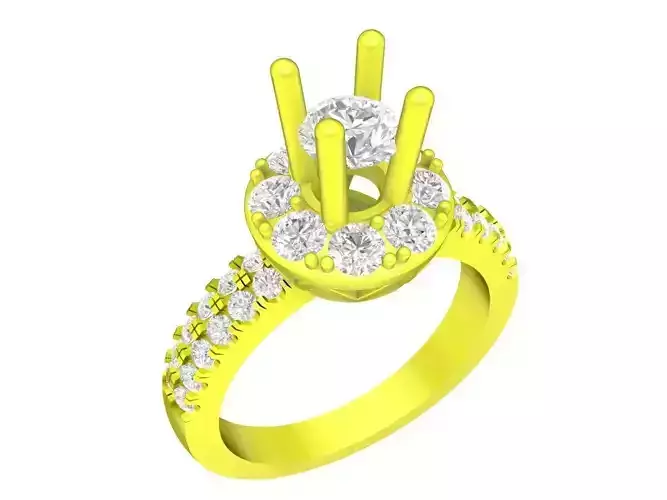 A7523 Halo Diamond Engagement Ring