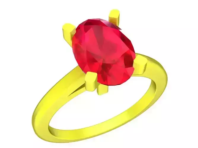 A7528 Korean Style Oval Diamond Engagement Ring