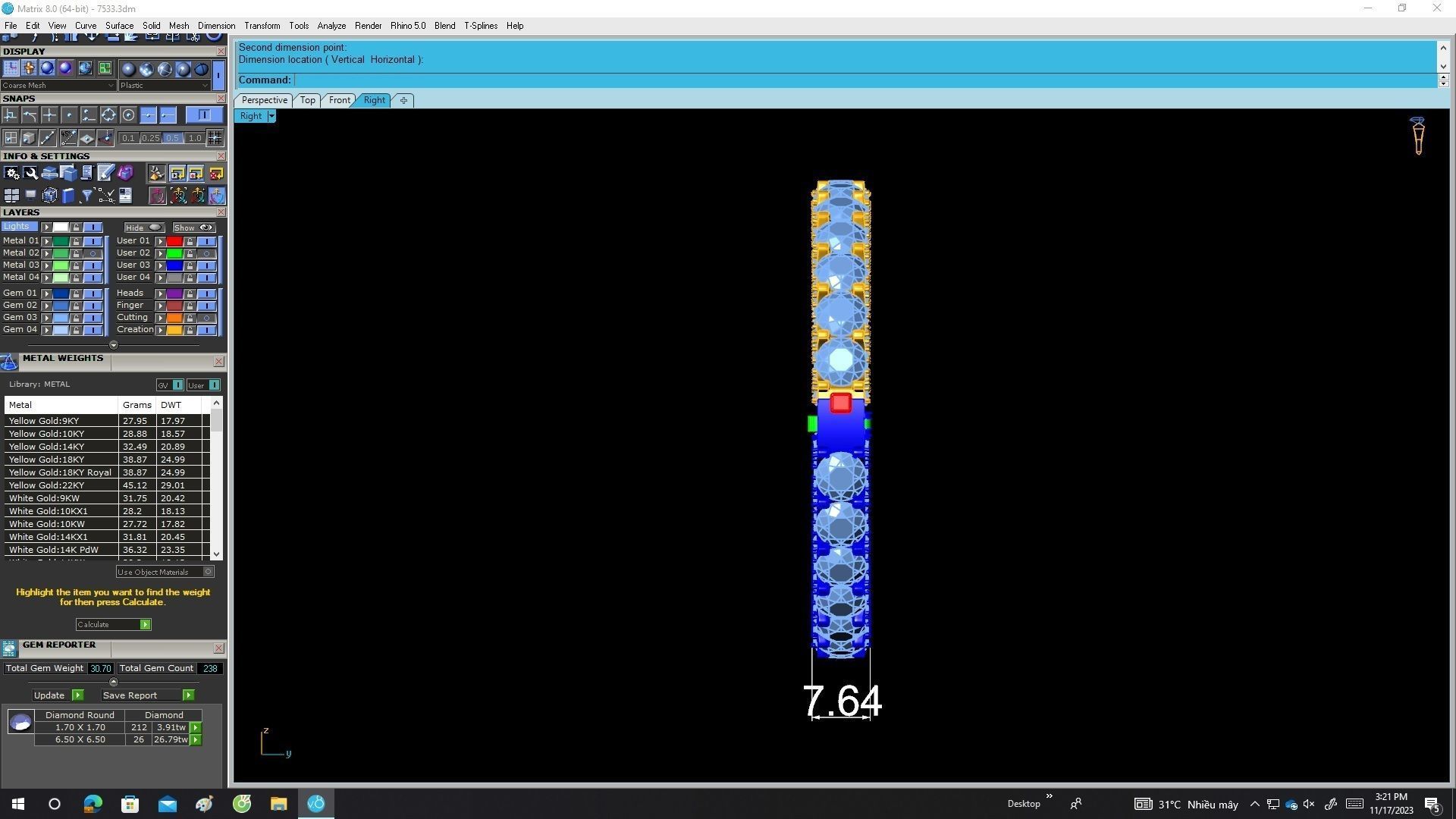 A7533 Luxury Diamond Eternity Bangle Bracelets 3D Model 3D print model_7