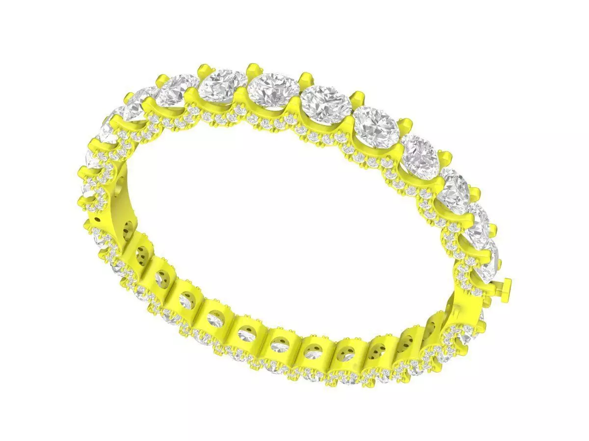 A7533 Luxury Diamond Eternity Bangle Bracelets 3D Model 3D print model_0