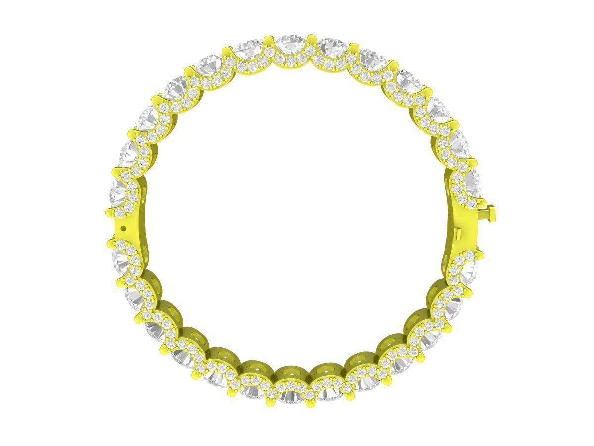 A7533 Luxury Diamond Eternity Bangle Bracelets 3D Model 3D print model_2