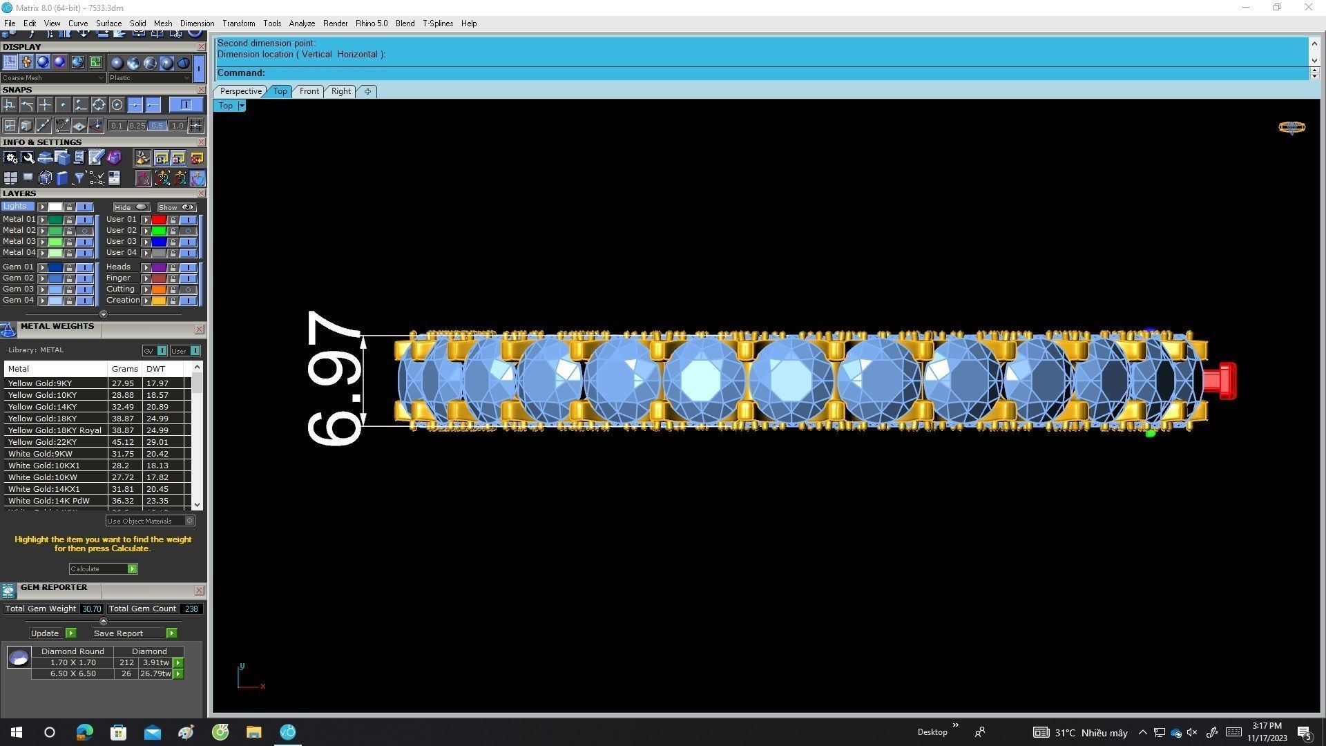 A7533 Luxury Diamond Eternity Bangle Bracelets 3D Model 3D print model_5