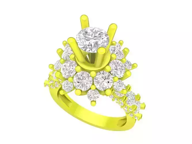 A7543 Hongkong Style Diamond Women Ring 3D Model