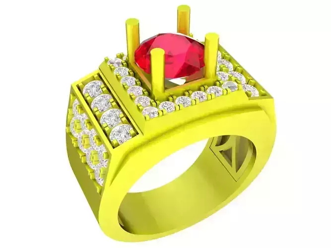 7302 Korean Style Diamond Men Ring 