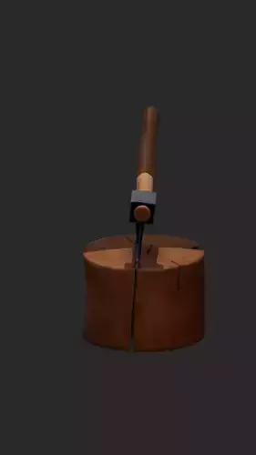 Axe with wood wooden
