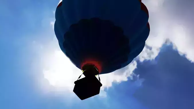 Hot air balloon- Low-poly 3D model
