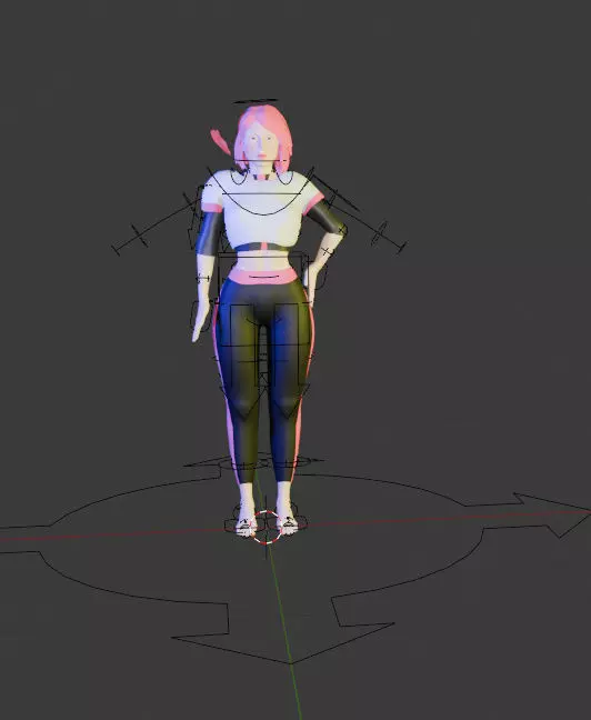 pink 3d girl Free low-poly 3D model