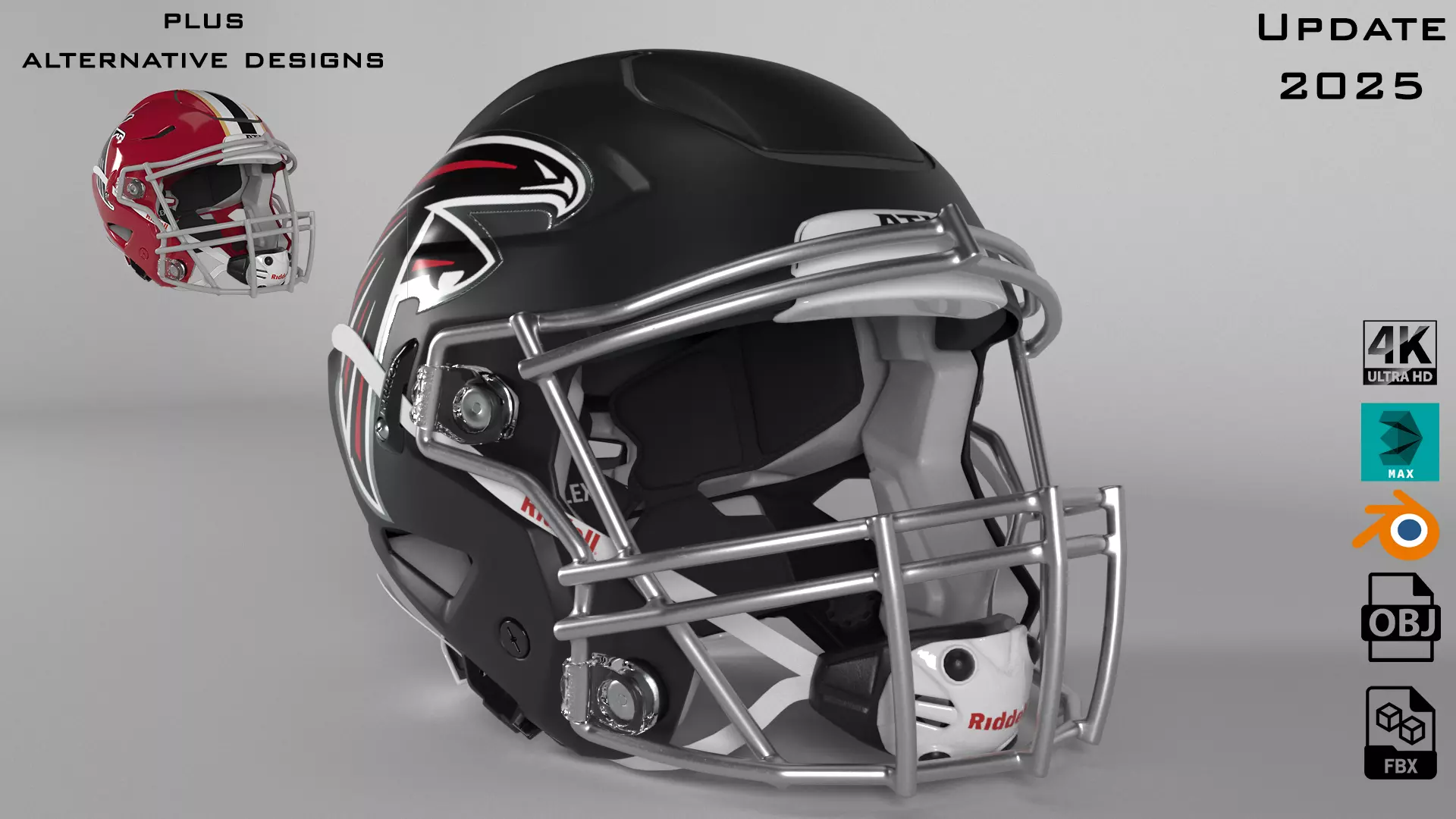 ATLANTA FALCONS Helmet Football NFC SOUTH PBR updated 2025 3D model_0