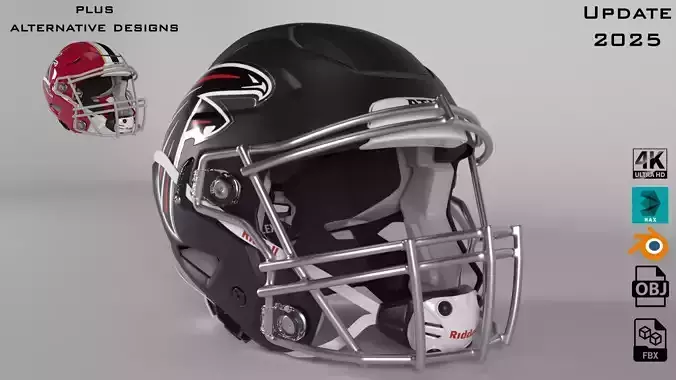 ATLANTA FALCONS Helmet Football NFC SOUTH PBR updated 2025 3D model