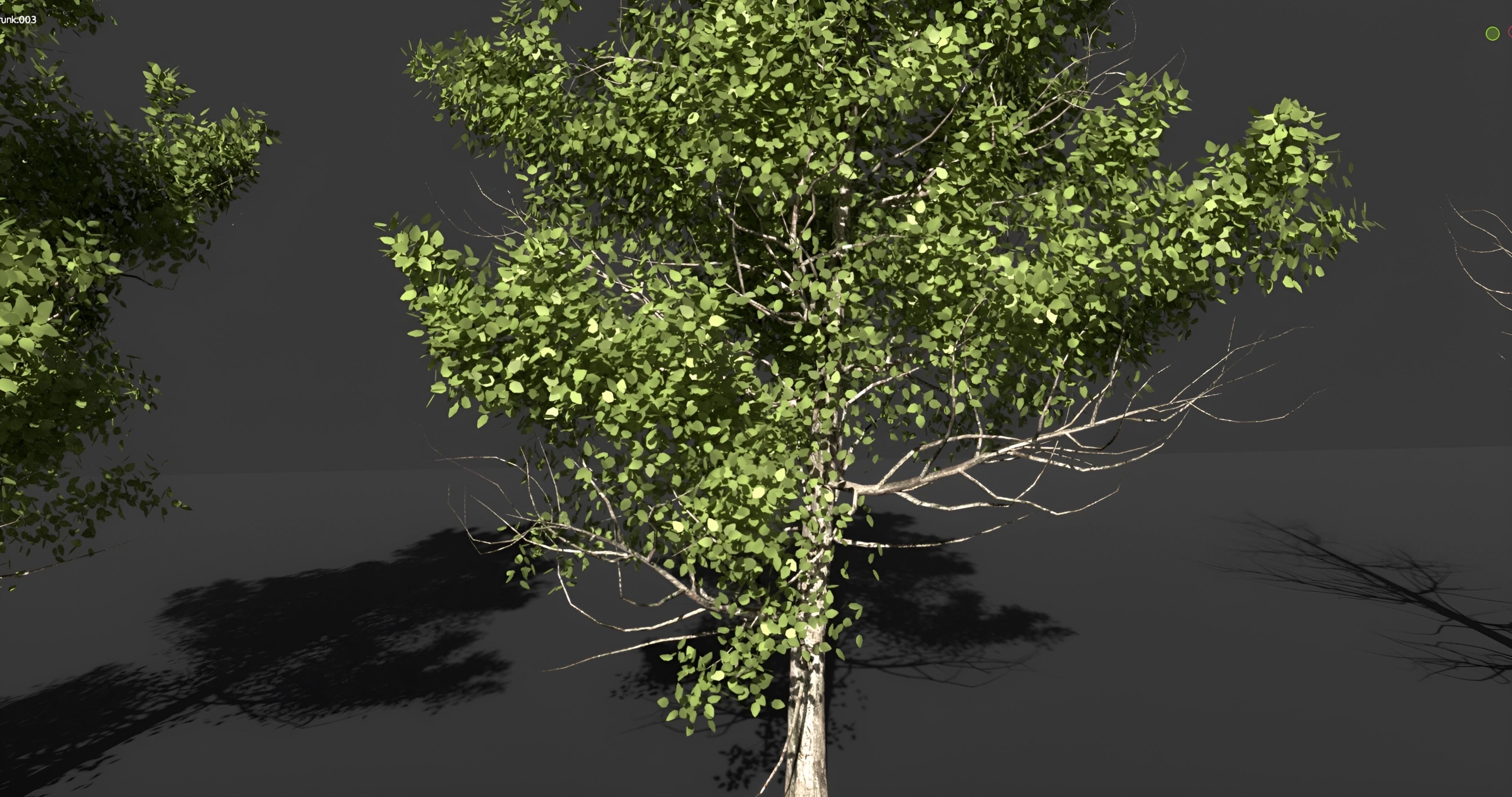 Realistic green tree  Low-poly 3D model_3