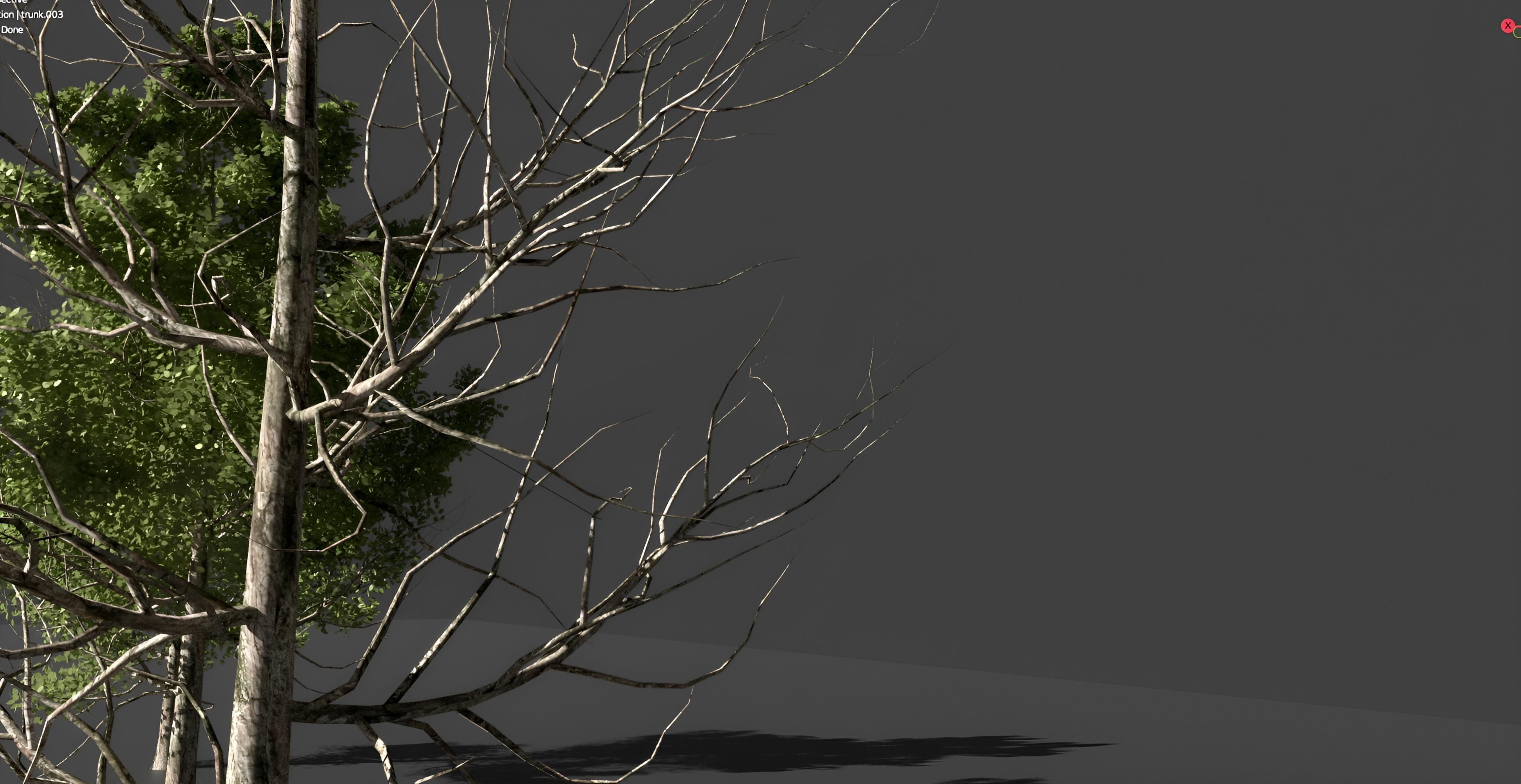 Realistic green tree  Low-poly 3D model_4