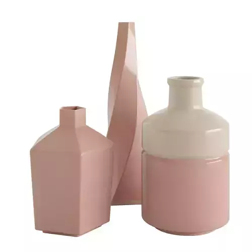 Handmade Pink Ceramic Vase Set