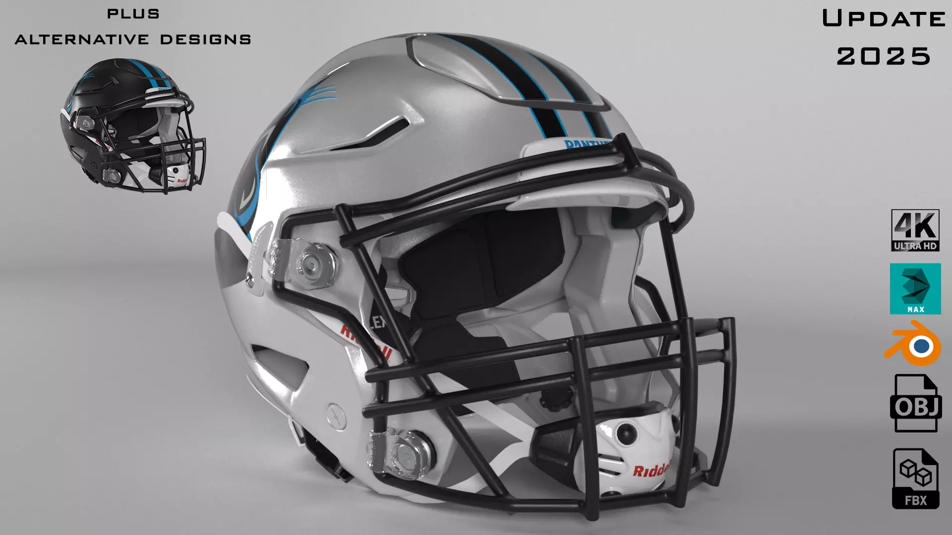 CAROLINA PANTHERS Helmet Football NFC SOUTH PBR updated 2025 3D model_0