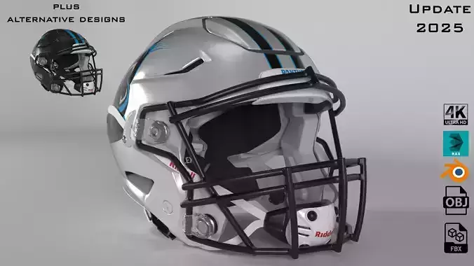 CAROLINA PANTHERS Helmet Football NFC SOUTH PBR updated 2025 3D model