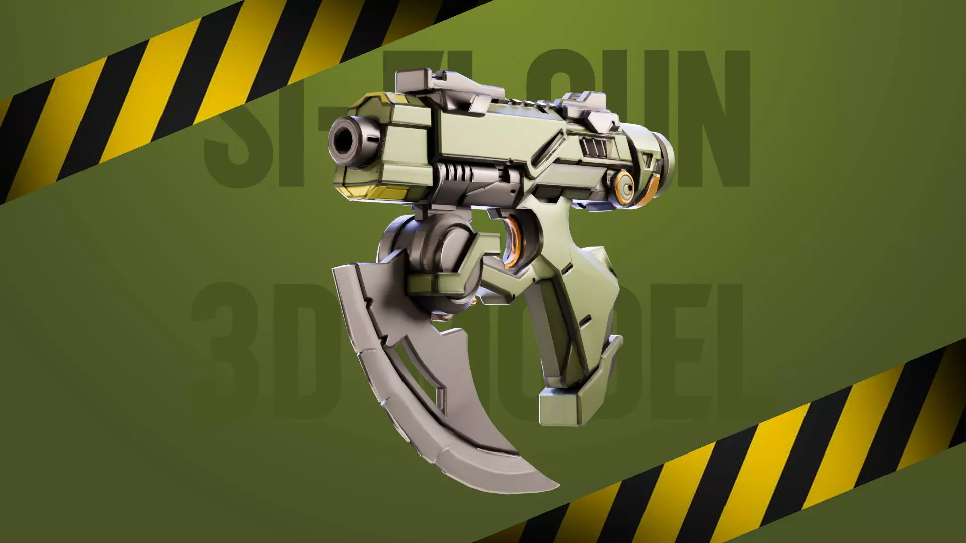 Sci-Fi Energy Gun Game Ready Weapon 3D Model Low-poly 3D model