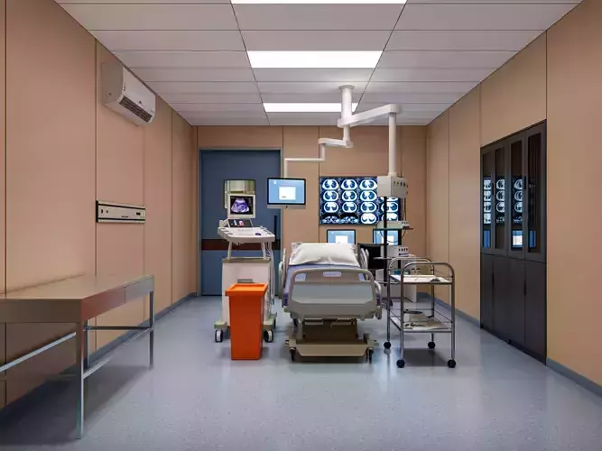 Hospital endoscopy room Interior 3D model