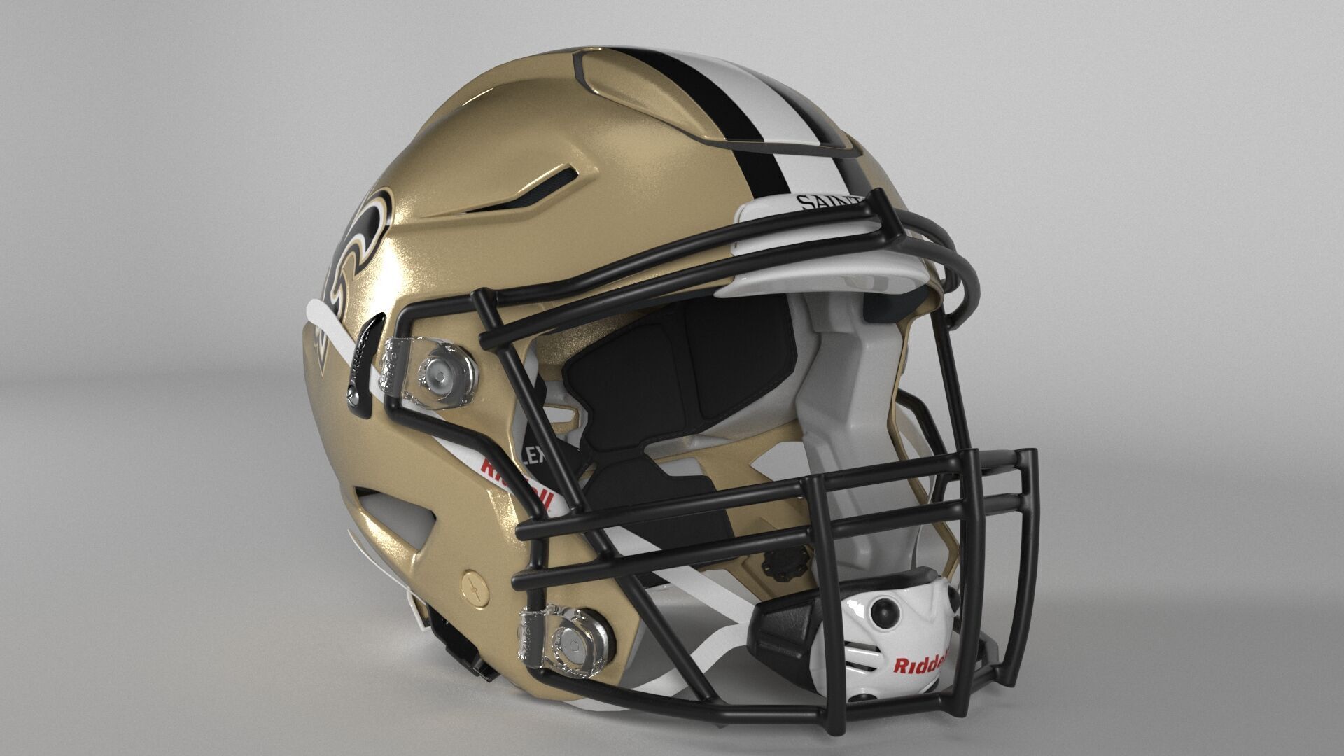 NEW ORLEANS SAINTS Helmet Football NFC SOUTH PBR updated 2025 3D model_4