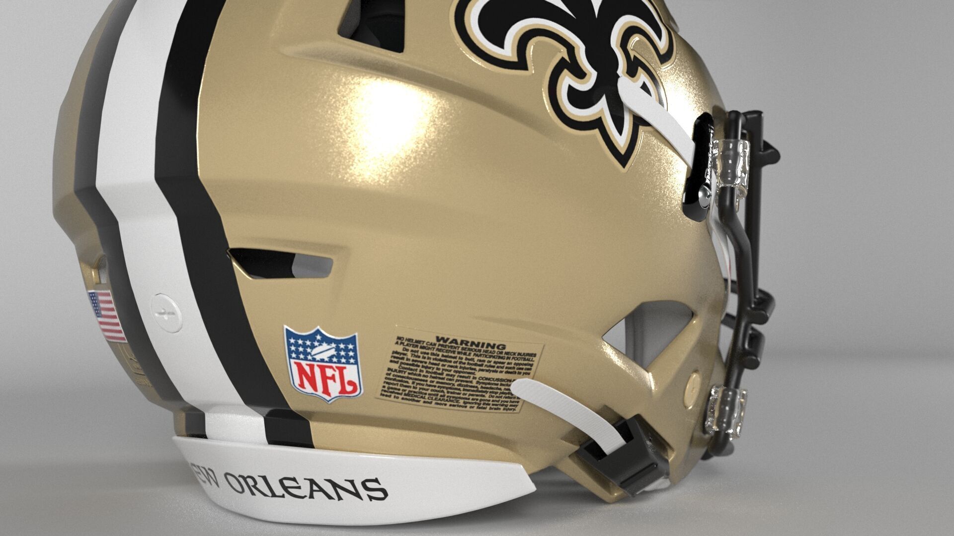 NEW ORLEANS SAINTS Helmet Football NFC SOUTH PBR updated 2025 3D model_3