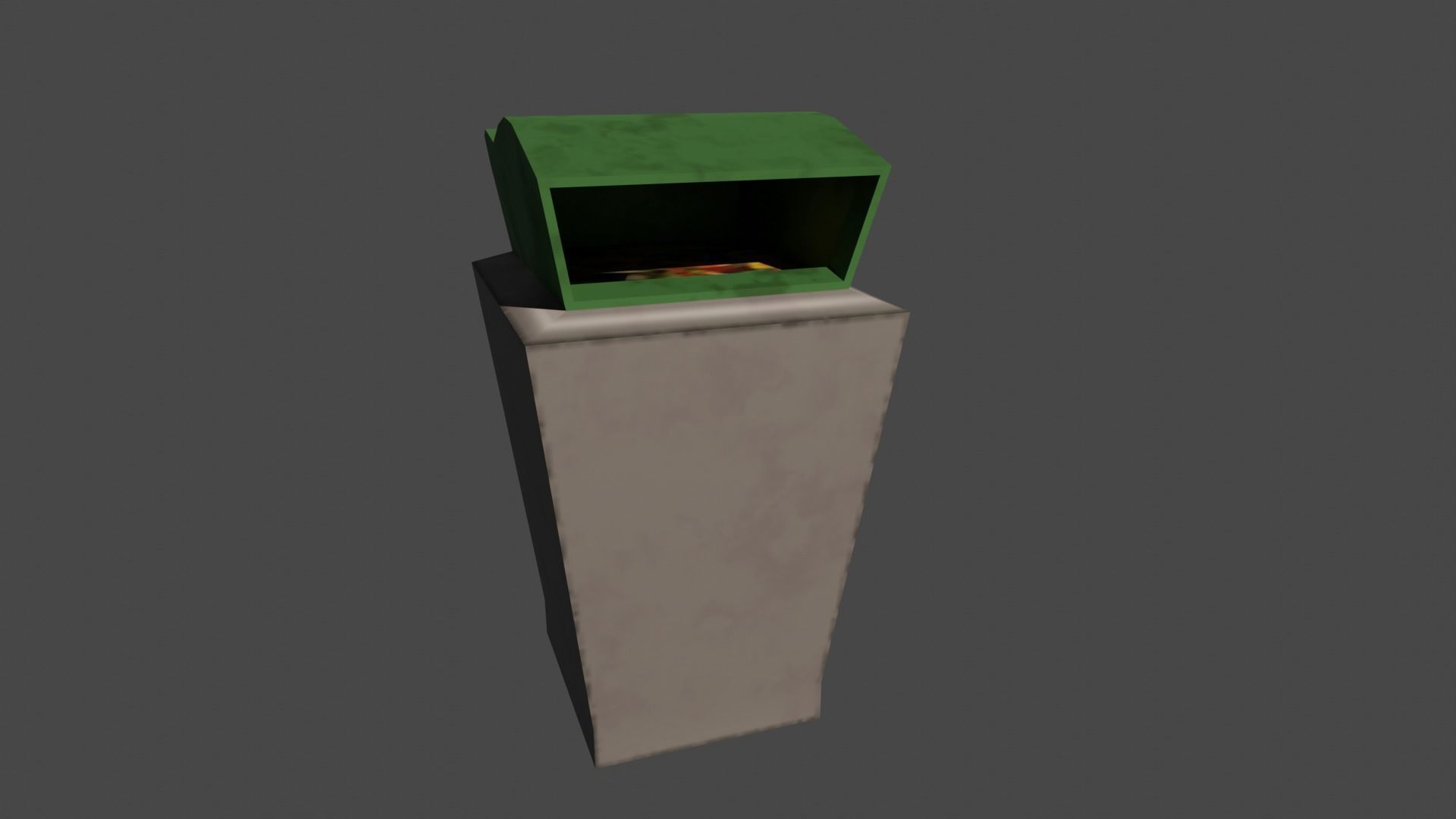 Lowpoly Retro Trash Cans Low-poly 3D model_2