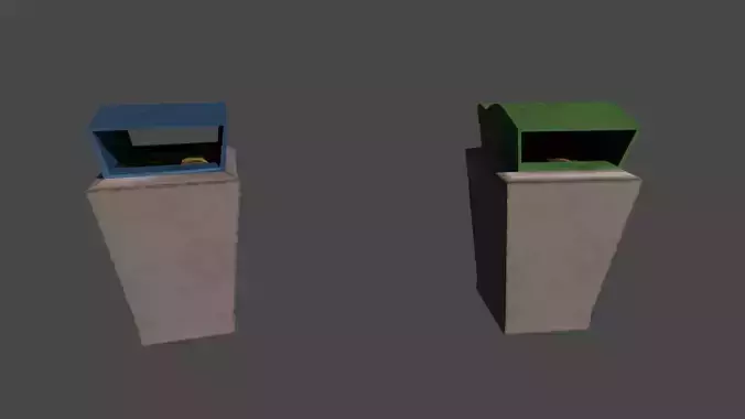 Lowpoly Retro Trash Cans