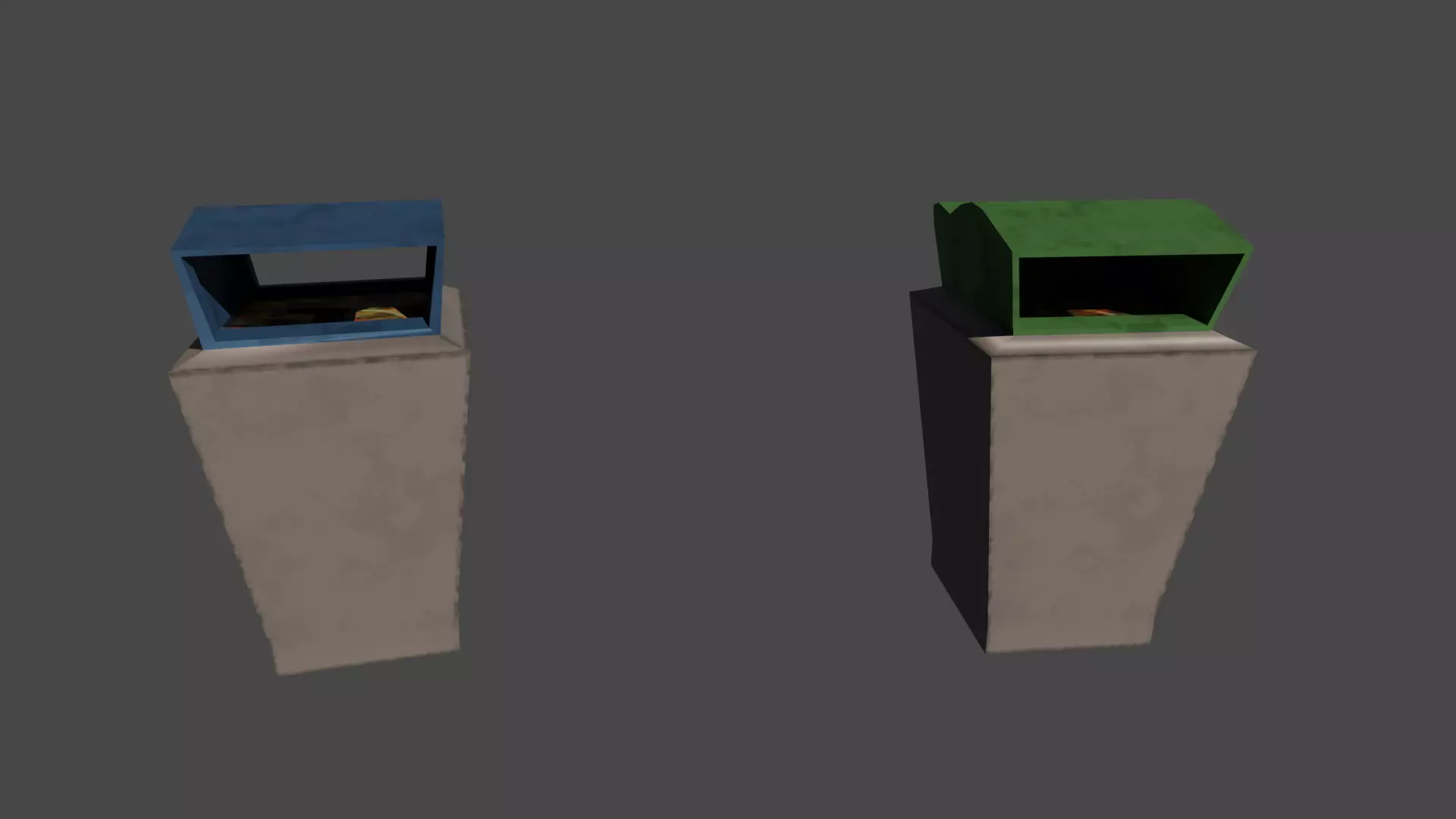 Lowpoly Retro Trash Cans Low-poly 3D model_0