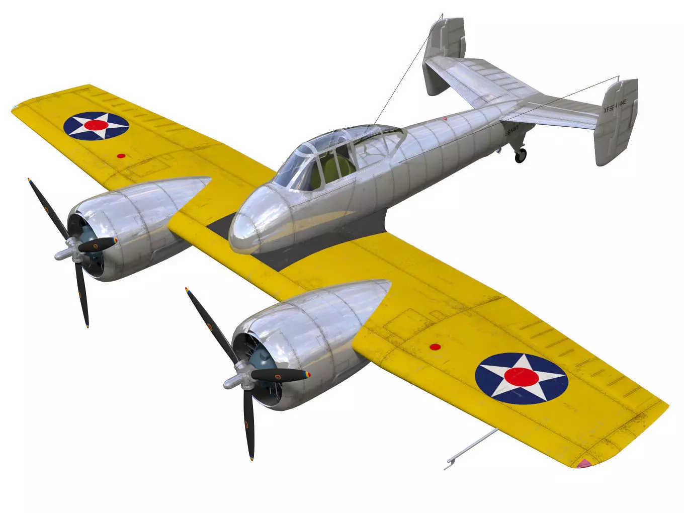 Grumman XF5F Skyrocket 3D model_0