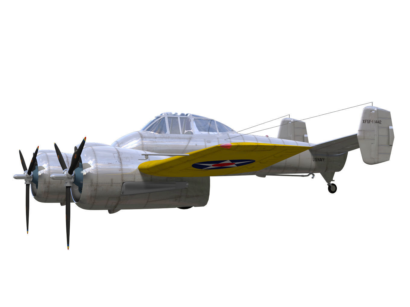 Grumman XF5F Skyrocket 3D model_2