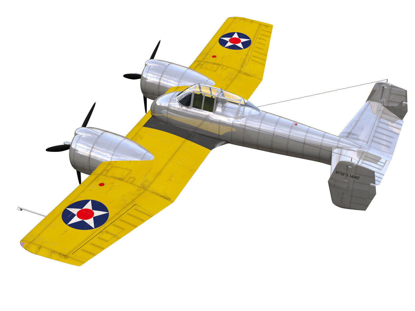 Grumman XF5F Skyrocket 3D model_1
