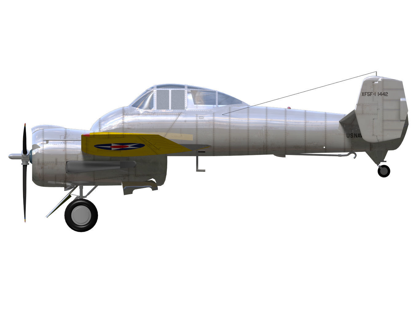 Grumman XF5F Skyrocket 3D model_9